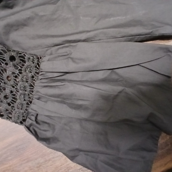 Black Boxy Blouse with 3/4 Bell Sleeves - Picture 9 of 10